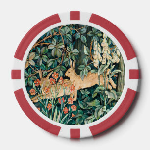 Lot De Jeton De Poker William Morris Vintage Lapin Jardin Floral Art