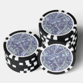 Lot De Jeton De Poker William Morris Windrush motif floral bleu (Empiler)