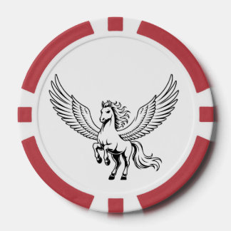Lot De Jeton De Poker winged pegasus horse poker chip emblem