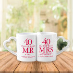 Lot De Mugs 40e anniversaire du Mariage Ruby M. Mme Right<br><div class="desc">Customisez les noms et les dates pour créer un cadeau amusant et unique pour célébrer votre 40e anniversaire de mariage de rubis. Conçu par Thisisnotme©</div>