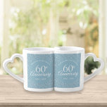 Lot De Mugs 60e Anniversaire Coeurs Confetti<br><div class="desc">Personnalisez avec les noms et l'année mariage du couple heureux. Un cadeau amusant,  unique et personnalisable pour célébrer l'anniversaire du mariage diamant de n'importe qui. Conçu par Pure Piglet© à l'adresse www.zazzle.com/purepiglet*.</div>