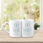 Lot De Mugs 60e anniversaire du Mariage M. Mme Right<br><div class="desc">Customisez les noms et les dates pour créer un cadeau amusant et unique pour célébrer n'importe quel anniversaire mariage. Conçu par Thisisnotme©</div>