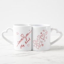 Coeurs rouges amour manuscrit vous
