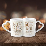 Lot De Mugs Gold Hearts Confetti 50e anniversaire de Mariage<br><div class="desc">Un cadeau amusant,  unique et personnalisable pour célébrer un 50e anniversaire de mariage d'or. Conçu par Thisisnotme©</div>