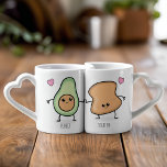 Lot De Mugs Perfect Together Kawaii Avo sur Toast Couples<br><div class="desc">Perfect Together Kawaii Avo on Toast Couples Coffee Mug Set - Pour vous aider, ainsi que votre moitié, à célébrer votre vie, nous dévoilons une toute nouvelle collection de designs. Chaque tasse comporte un demi-avocat kawaii associé à son pain de toast parfait. Avec l'expression "parfait ensemble". En disant que ces...</div>