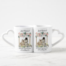 Personnalisé Juste Marié Watercolor Chats Date