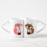 Lot De Mugs Son et Hers Hipster Foxes<br><div class="desc">Un couple adorable de renards design.</div>