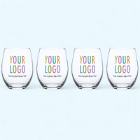 Lot de verres à vin sans pied avec logo en gros sa