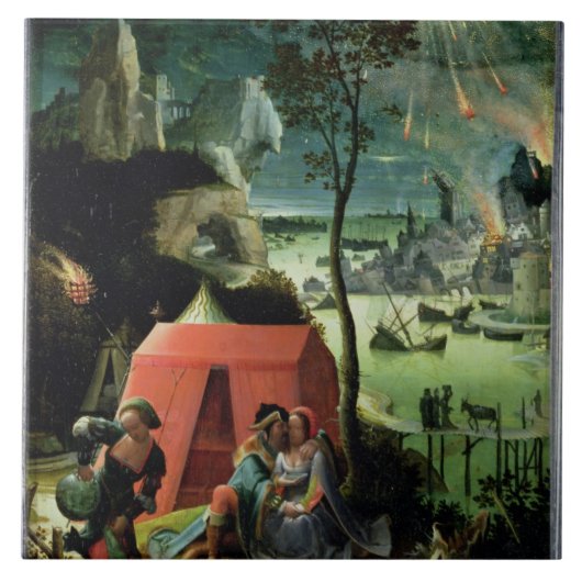 Lot en zijn Daughters (olie op het paneel) Tegeltje (Voorkant)