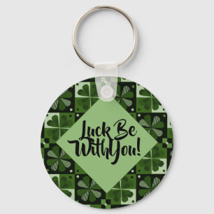 Lot mee met je Shamrock Checkerboard Patroon Sleutelhanger