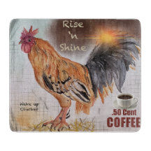 Lot Rooster  Fun Glass Cutting board