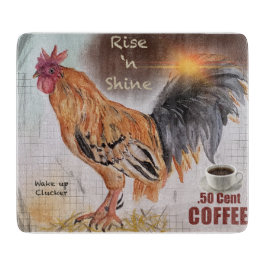Lot Rooster  Fun Glass Cutting board Snijplank