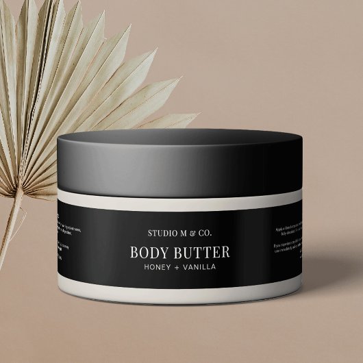 Lotion corporelle noire moderne 4OZ Étiquette d'en