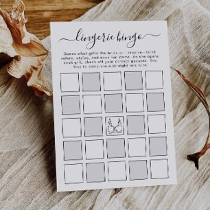 Loto de douche de lingerie, Cartes de loto de ling