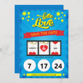 Loto Love Enregistrer le Faire-part Mariage de dat (Devant / Derrière)
