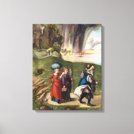 Lot's Escape - Albrecht Durer - c1496 Canvas Afdruk