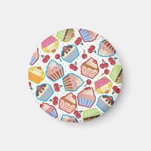 Lotsa Cupcakes in Cherries Magnet Magneet
