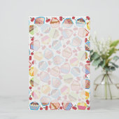 Lotsa Cupcakes in Cherries Stationery Briefpapier (Staand voorkant)