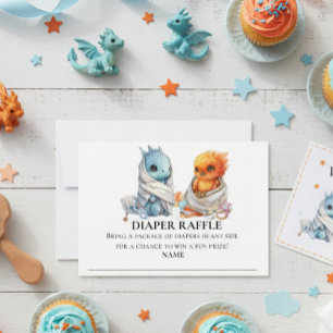 Lotterij Draak Phoenix Tweeling Baby shower Kaart