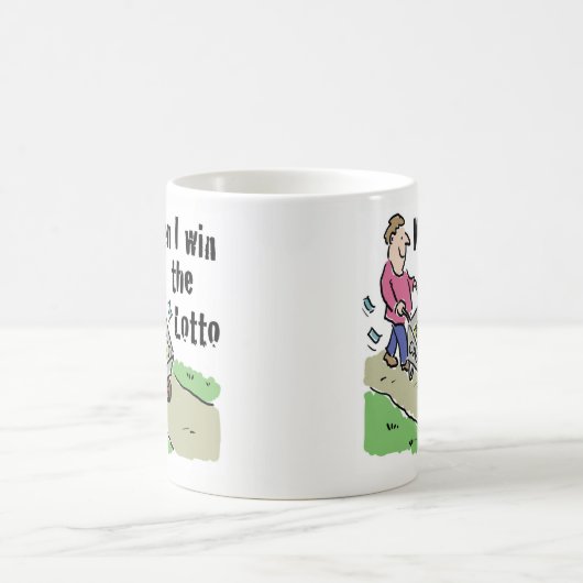 Lottery Winning Design Man met Barrow of Cash Koffiemok (Center)