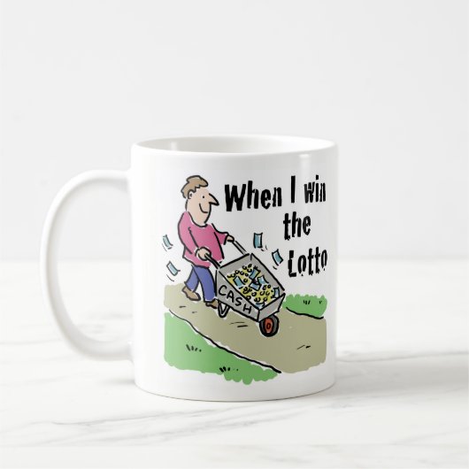 Lottery Winning Design Man met Barrow of Cash Koffiemok (Links)