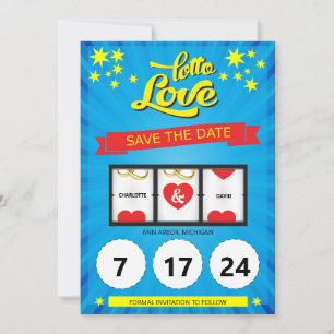 Lotto Liefde Bewaar de Datum Trouw Aankondiging