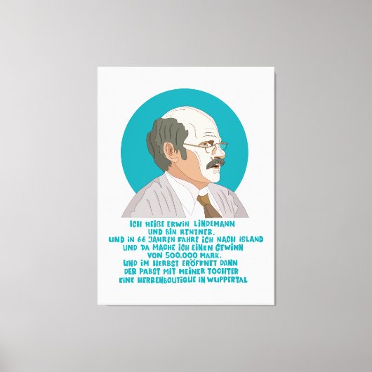 Lottogewinner Erwin Lindemann - Loriot - Funny Canvas Afdruk (Voorkant)