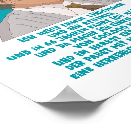 Lottogewinner Erwin Lindemann - Loriot - Funny Poster (Hoek)