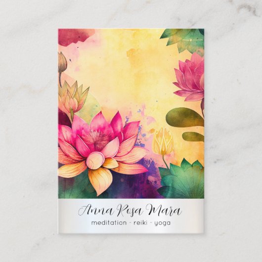 *~* Lotus 6 Art   PHOTO Nature Flowers QR AP67 Visitekaartje (Voorkant)