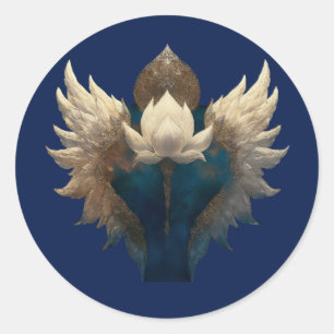 LOTUS ASCENDANT l WINGED LOTUS Ronde Sticker