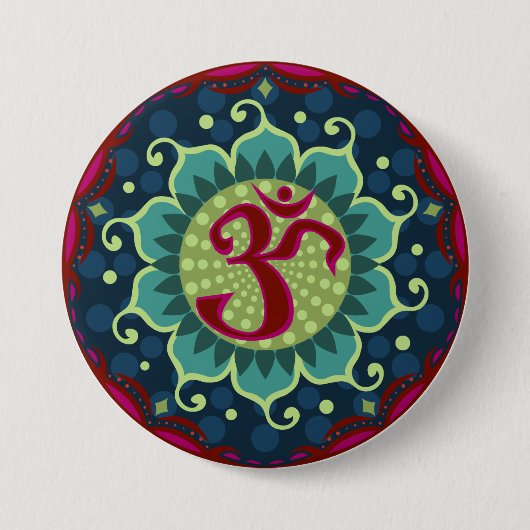 Lotus Aum - OM Ronde Button 7,6 Cm (Voorkant)