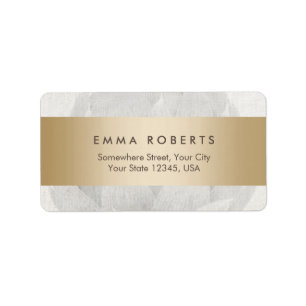 Lotus Background Gold Striped Elegant Linen Etiket