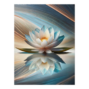 Lotus bloem abstract wand poster perfect poster