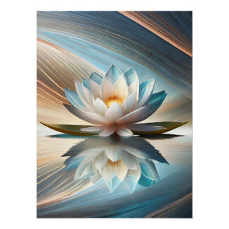 Lotus bloem abstract wand poster perfect poster