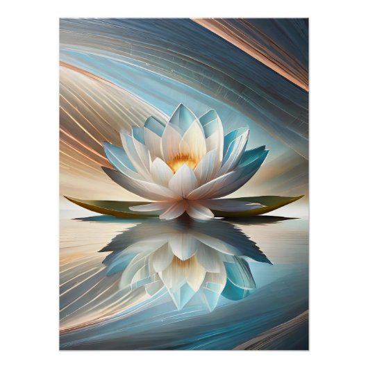 Lotus bloem abstract wand poster perfect poster (Voorkant)