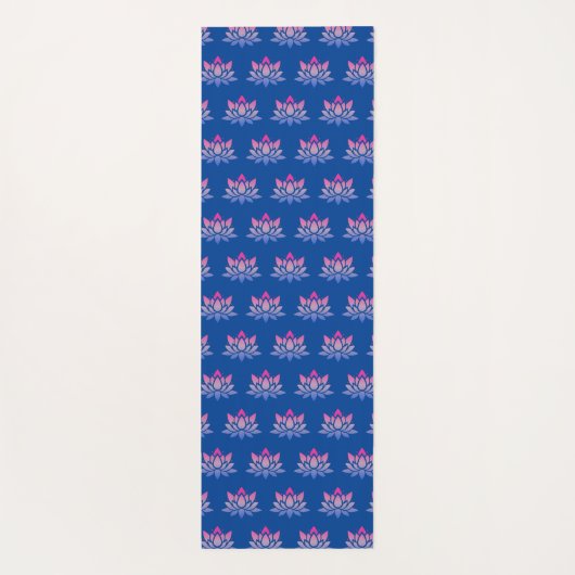 Lotus bloem blauw roze dubbelzijdig yogamat (Achterkant)