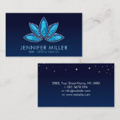 Lotus Bloem - Blauwe Agaat Geode Visitekaartje (Voorkant / Achterkant)