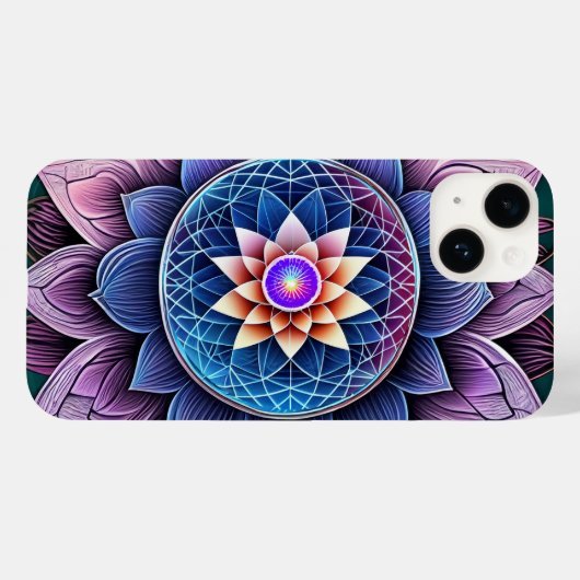 Lotus Bloem Heilige Geometrie Keelchakra Reiki Case-Mate iPhone Case (Achterkant (horizontaal))