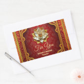 Lotus bloem Hind bordeaux goud Indische brokaat Rechthoekige Sticker (Envelop)