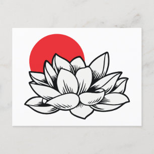 Lotus bloem Japanse kunst Feestdagenkaart