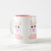 Lotus Bloem & Llama Koningin Tweekleurige Koffiemok (Voorkant links)