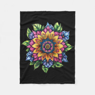 Lotus Bloem Mandala Boho Yoga Meditatie Fleece Deken