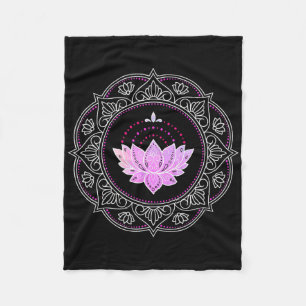 Lotus Bloem Mandala Yoga Lotus Ontwerp Lotus Bloem Fleece Deken