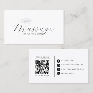 Lotus Bloem Massage Therapeut QR Code Visitekaartje