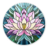 Lotus Bloem Mozaïek Kunst Keramische Knop (Voorkant)