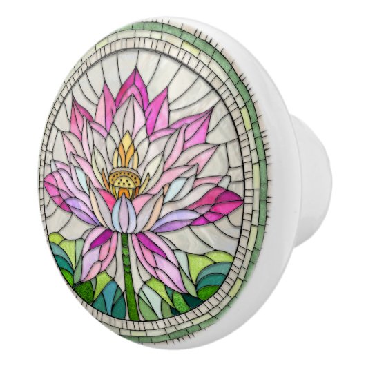 Lotus Bloem Mozaïek Kunst Keramische Knop (Rechts)