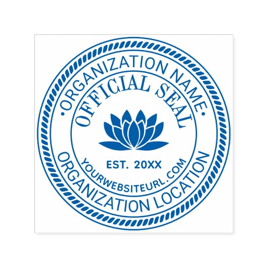 Lotus Bloem Officiële Zegel Naam Loc URL Oprichtin Zelfinktende Stempel (Design)