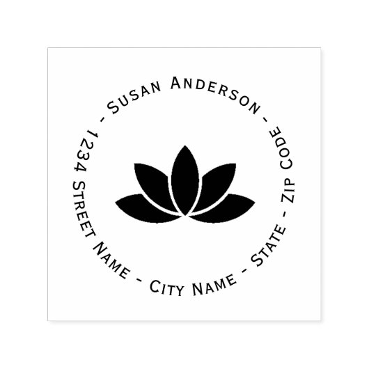 Lotus Bloem Retouradres Zelfinkt Stempel (Design)