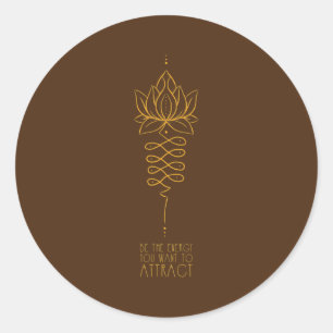 Lotus Bloem Unalome Wees De Energie Meditatie  Ronde Sticker