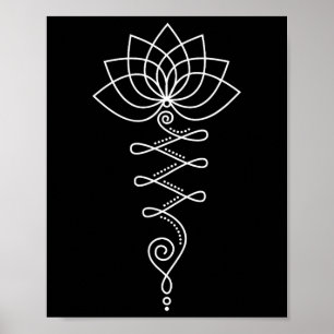 Lotus Bloem Unalome Yoga Meditatie Bewustzijn Zen Poster